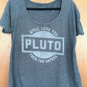 Gray Graphic T-Shirt with Pluto Print